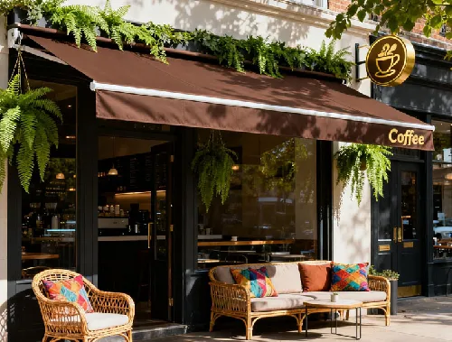 咖啡门店伸缩篷工程